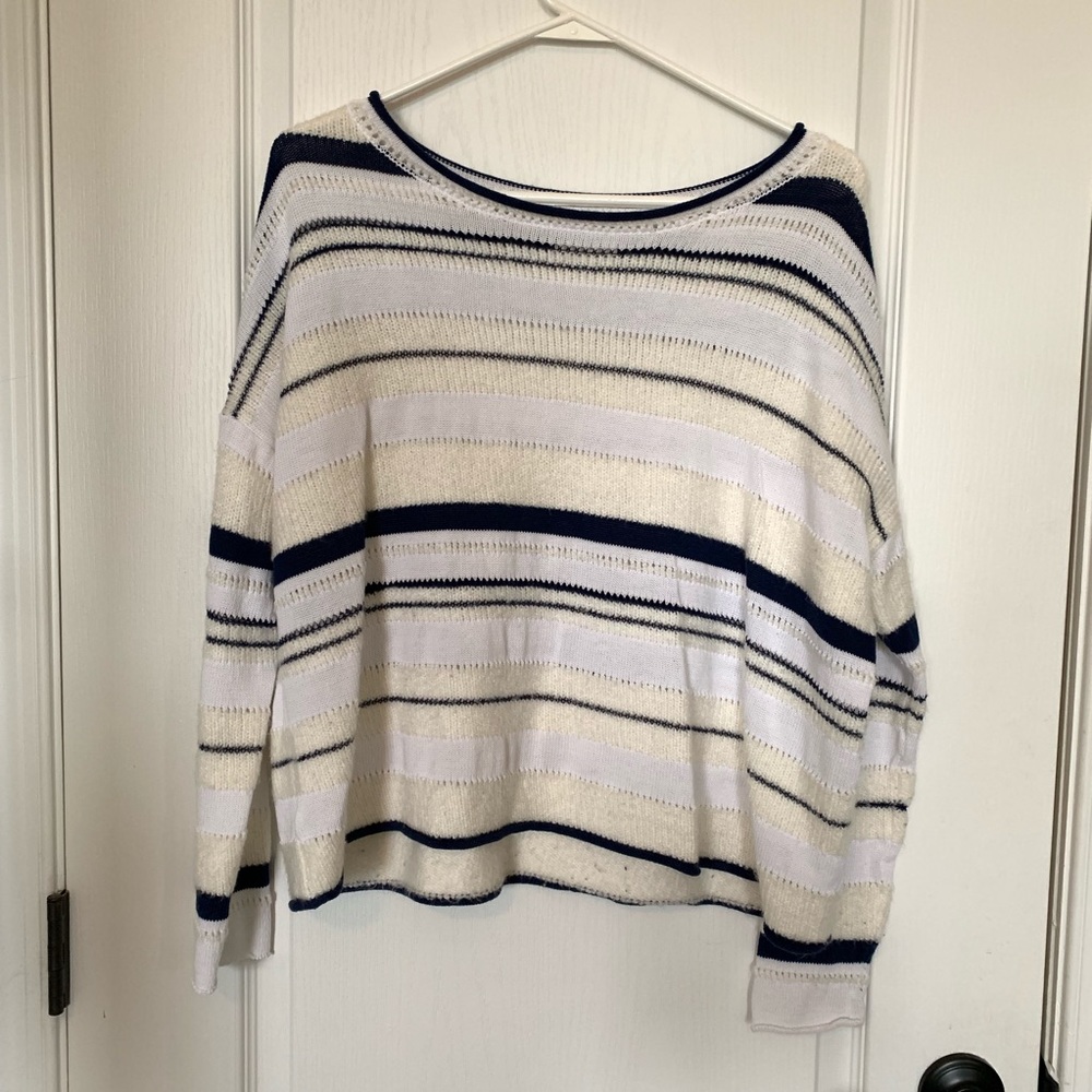 Lou & Grey Striped Mix Media Sweater
